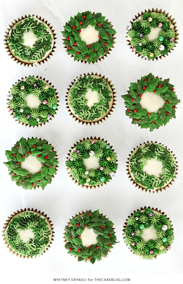 Master the Art of Festive Baking with Triple-Design Christmas Wreath Cupcakes